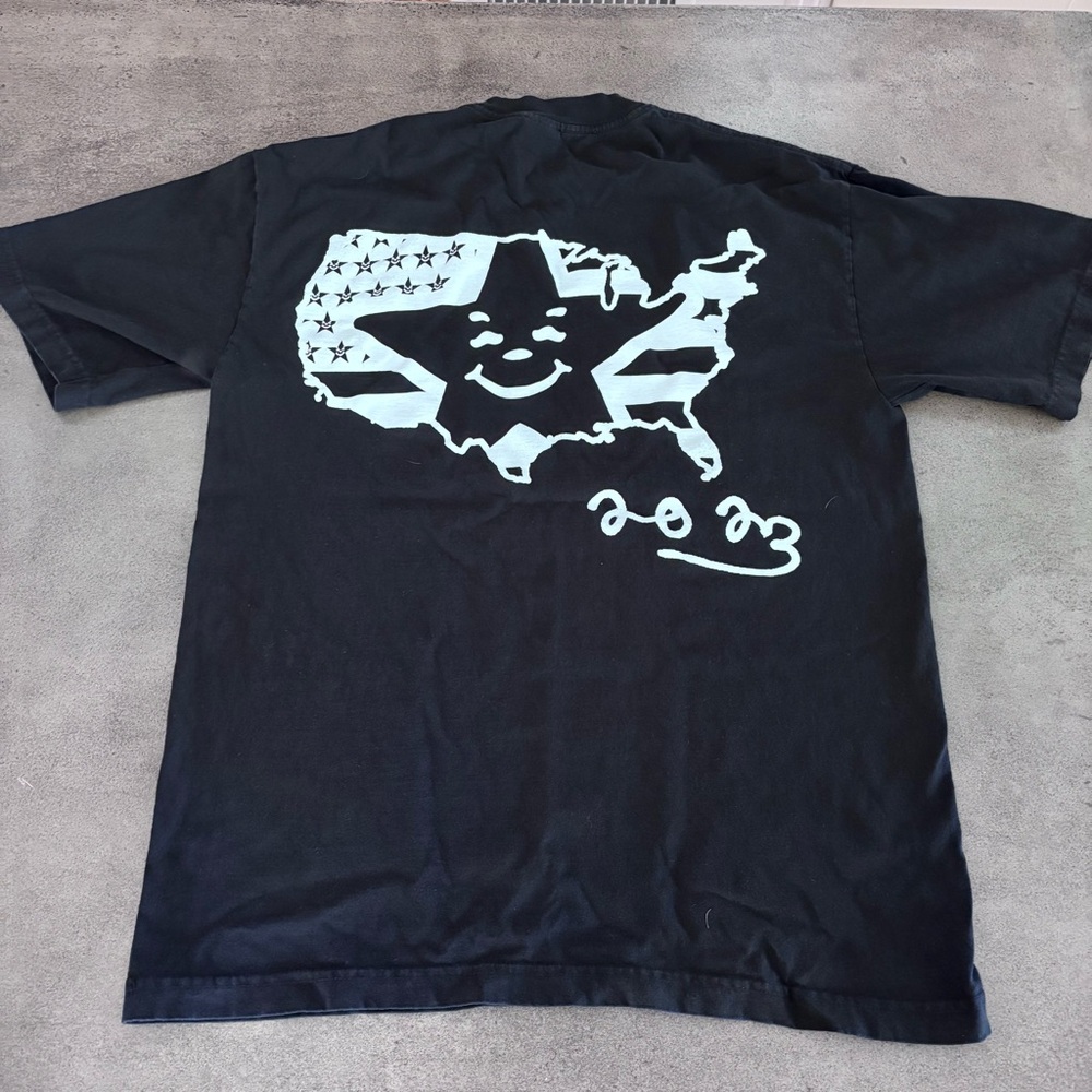 Rare Black Supreme x AssPizza Flag Graphic T-Shirt 2023 M EUC - Picture 2 of 4